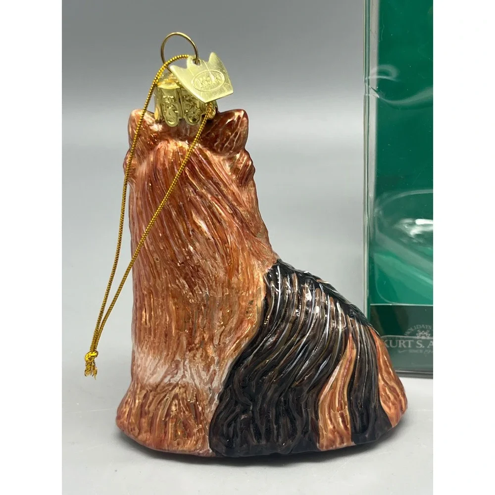 Kurt Adler Noble‎ Gems collection Yorkshire Terrier Glass ornament /box
